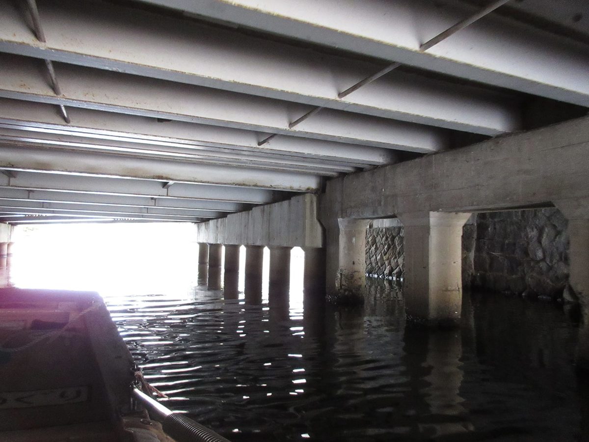 東京橋の真下通過